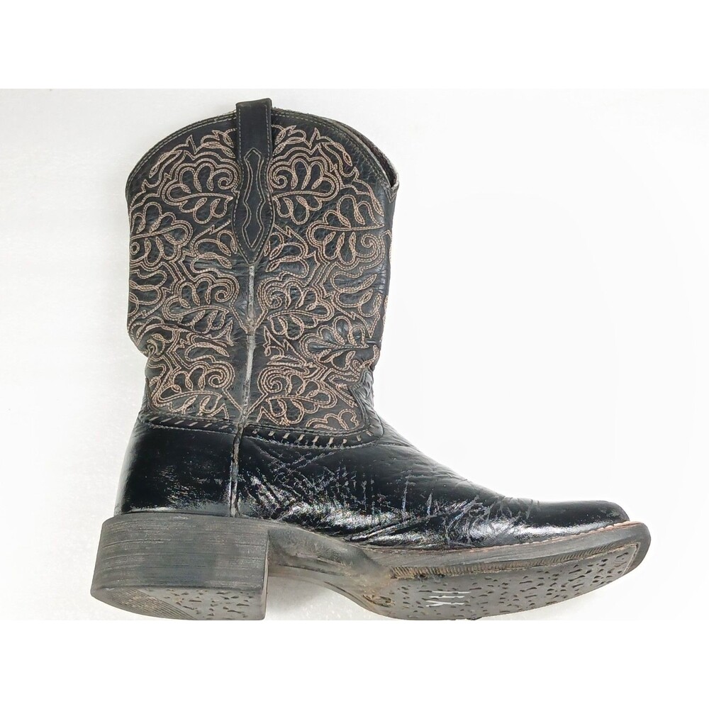 Ariat Black Leather Cowboy Boots – Western Square Toe – Women's Size 7
